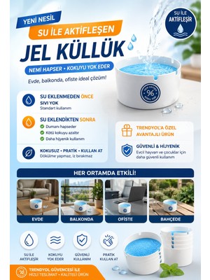 ÇARŞI HANEM Su ile Aktifleşen Jel Küllük - Yeni Nesil Kül ve Koku Emici Tek Kullanımlık Küllük (25 Adet)