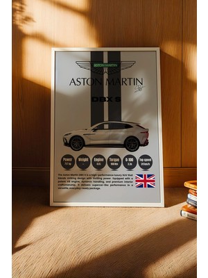 E2 Nova Aston Martin Dbx S Lüks Araba Tablosu - Teknik Özellikli Otomobil Posteri - Çerçeveli Duvar Dekoru