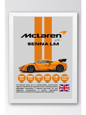 E2 Nova Mclaren Senna Lm Tablo - Teknik Özellikli Hiper Araba Poster - Çerçeveli Duvar Dekoru