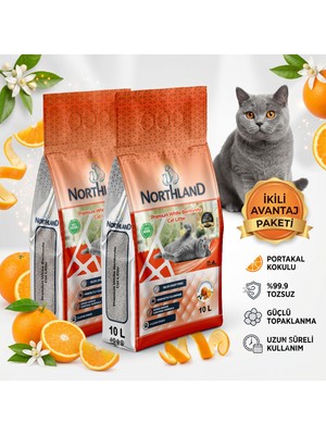 Northland Doğal Bentonite Portakal Kokulu Kedi Kumu 10 Lt x 2 Adet