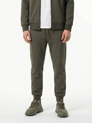 Xint Erkek Haki Pamuk Dokulu Regular Fit Sweat Pantolon