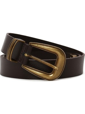 Derimod Unisex Kahverengi Deri Kemer 000A2D13079FT
