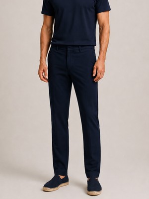 Xint Erkek Lacivert Pamuk Dokulu Slim Fit Jogger