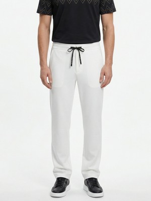Xint Erkek Beyaz Pamuk Dokulu Regular Fit Sweat Pantolon