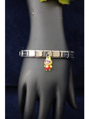 Charm Renkli Labubu Ekli Çelik Bileklik