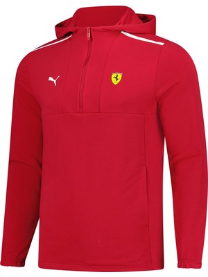 Puma Men's Dark Red Scuderia Ferrari F1 Hoodie