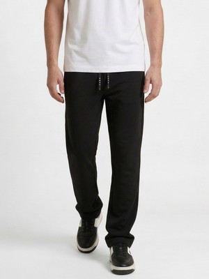 Xint Erkek Siyah Pamuk Dokulu Regular Fit Sweat Pantolon