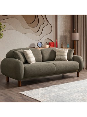İyena Home Living Beyrut Mekanizmalı 3'lü Koltuk Haki Yeşil