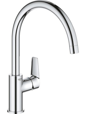 Grohe Bauedge Tek Kumandalı Eviye Bataryası Gri Esnek Boru Kıvrımı Tezgah Montajı 31367001