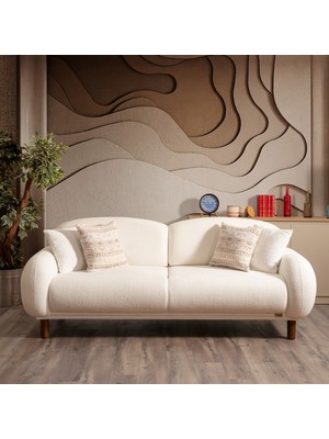 İyena Home Living Beyrut Mekanizmalı 3'lü Koltuk Krem