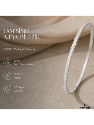 E-Gümüş 925 Ayar Gümüş Simli Ajda Bilezik
