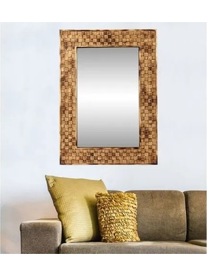 Vivense Dfn Wood Dekoratif Duvar Aynası, 120X60