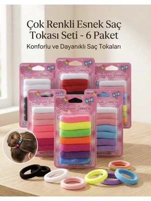 PeriMila Toka Seti Renkli Havlu Lastik 6x7 (42ADET)