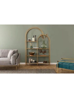 Vivense Lola Double Metal Kitaplık, Pirinç