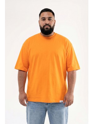 Machinist Erkek Büyük Beden Basic Tişört Turuncu