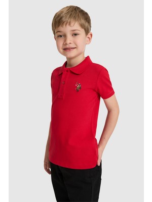 U.S. Polo Assn. Erkek Çocuk Kırmızı Polo Yaka Basic Tişört 50325608-VR030