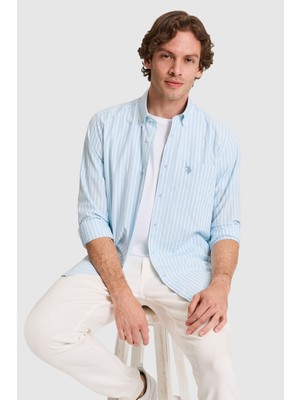 U.s. Polo Assn. Erkek Mavi Gömlek Desenli 50324781-VR036