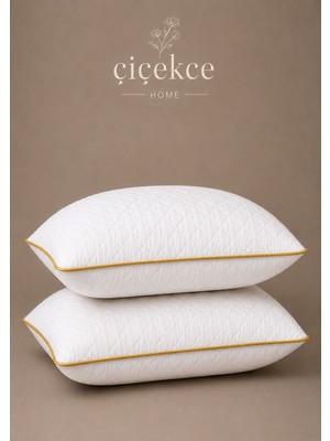 ÇİÇEKCE HOME Yastık Kapitone Lüx Biye Detaylı 900 Gram 2 Adet