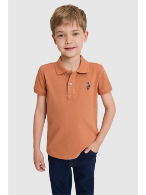 U.S. Polo Assn. Erkek Çocuk Gül Kurusu Polo Yaka Basic Tişört 50325608-VR026