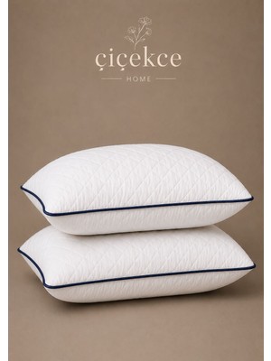 ÇİÇEKCE HOME Yastık Kapitone Lüx Biye Detaylı 900 Gram 2 Adet