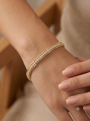 Melisa Takı & Aksesuar 316L Çelik 14K Kaplama Gold Renk Üç Zincirli Bileklik
