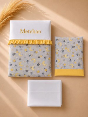 Baby Clime Isim Nakışlı 3 Parça Bebek Nevresim Takımı 90X130 Masal Serisi