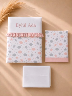 Baby Clime Bebek Yorgan Kılıfı Seti Masal Serisi 3 Parça 90X130 Isim Nakışlı