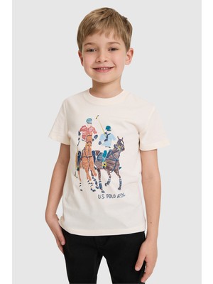 U.s. Polo Assn. Erkek Çocuk Krem Tişört 50327028-VR071