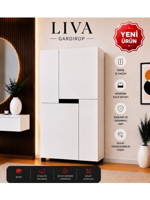 VM VERTEX MOBİLYA Liva Raflı Bebek Odası-Yatak Odası-Çocuk Odası Gardrop-Çok Amaçlı Dolap