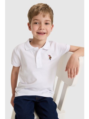 U.S. Polo Assn. Erkek Çocuk Beyaz Polo Yaka Basic Tişört 50325608-VR013