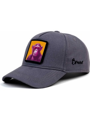 Braver Gri Maymun V3 Logolu Şapka