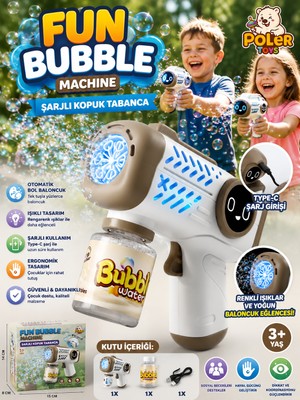 Trust Store Şarjlı Baloncuk Tabancası Işıklı Otomatik Köpük Balon Makinesi Bubble Gun