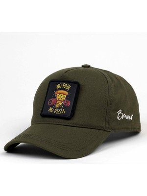 Braver Haki No Pain No Pizza Logolu Şapka