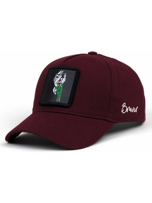 Braver Bordo Zombi Logolu Şapka