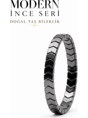 Morlisse Hematit Doğal Taş Bileklik
