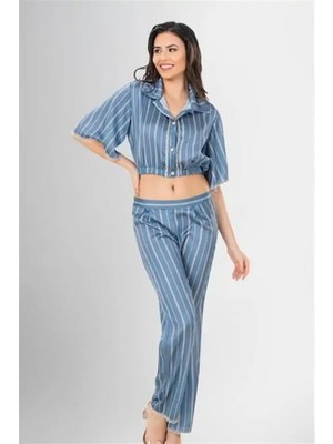 Yorpa 2’li Desenli Saten Pijama Takımı