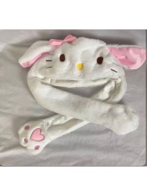 Facnspt Hello Kitty Işıklı Hareketli Kulaklı Peluş Şapka