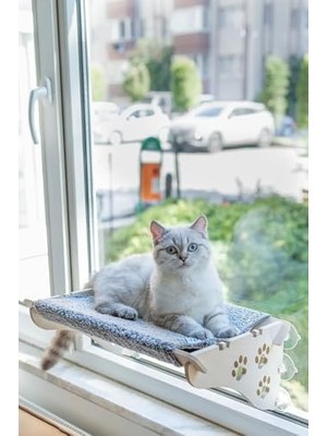 Asılan Vantuzlu Kedi Yatağı (Gri, X-Large)