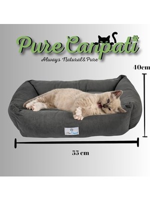 Purecanpati Kedi Yatağı, Küçük Irk Köpek Yatağı 55 cm x 40 cm Renk