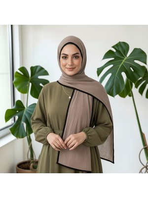Ang-Scarf 75 x 180 Fil Dişi Renk Müslin Şal - Ağırlık Yapmaz - Ütü Gerekmez - Dört Mevsim Kullanıma Uygun - Kayma Yapmaz