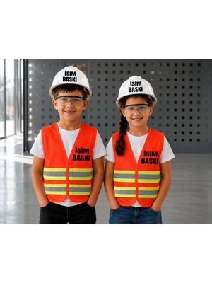 Teknik Çocuk Mühendis Yelek Kostüm ( Isme Özel Baskılı )
