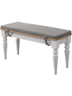 Vivense Venedik Bench, Meşe Üst, Siyah Kaz Ayağı, 85 cm