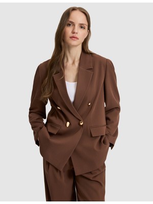 Pierre Cardin Kadın Kahverengi Comfort Fit Ceket 50320338-VR029