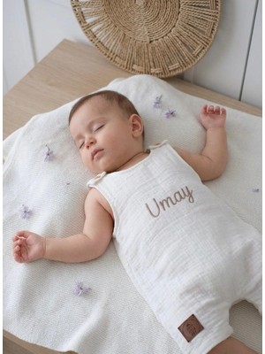 Baby Clime Askılı Müslin Bebek Tulumu Isim Nakışlı Yazlık Salopet