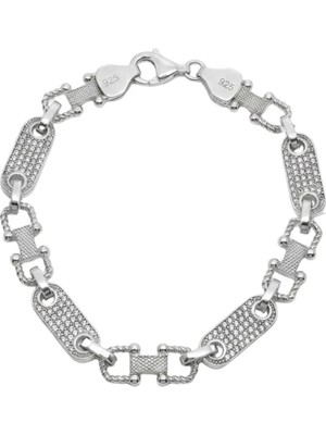 Oya Silver Modern Taşlı Gümüş Bileklik