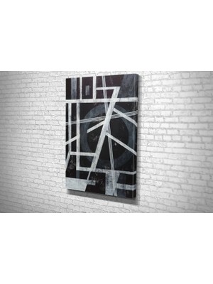 Vivense TABLO360 Geometrik Desenli Kanvas Tablo Siyah Beyaz 120X80