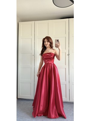 Satenia Store Diana Abiye Elbise Saten Yeni Moda Özel Dikim