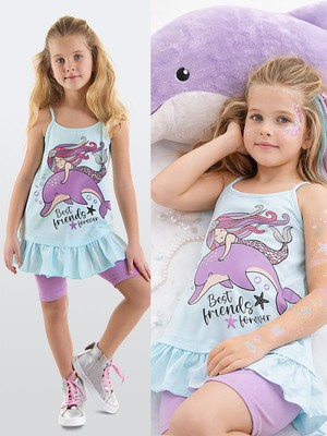 Denokids Best Friends Kız Çocuk Tunik Tayt Takım