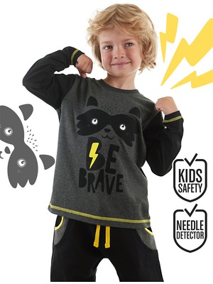 Denokids Be Brave Erkek Çocuk T-shirt Eşofman Altı Takım