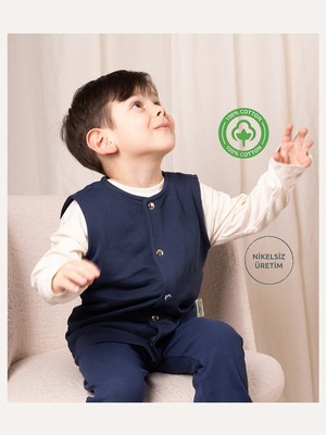 Zuppers Çıtçıtlı Bebek Çocuk Pamuk Yelek  - Lacivert